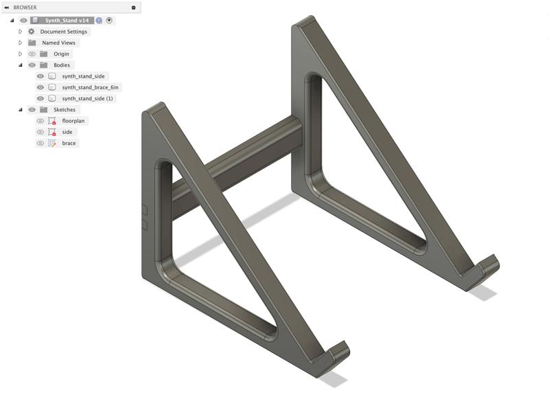 Desktop Synth Stand at 40 degrees, for Deluge, Elektron, etc
