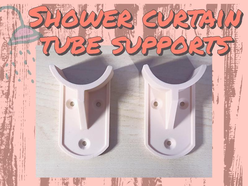 Support element for shower curtain tube