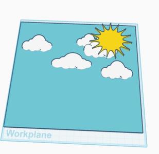 sky background with clouds and a sun