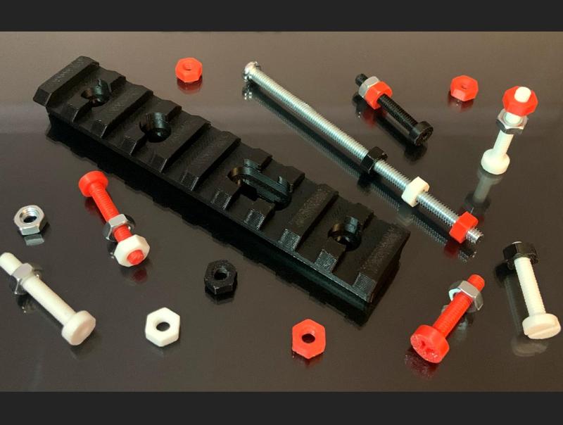 STL Hardware Parts - Picatinny Rail & M4 Nut Bolts