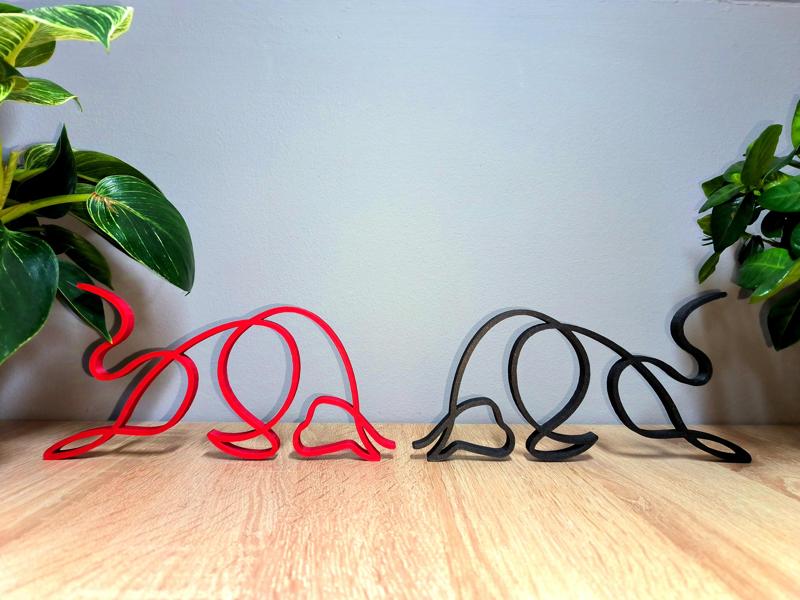 One Line Art - Fighting Bull