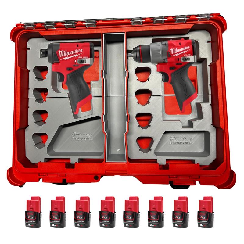 Milwaukee M12 Dual Tool Holder for Packout System - Milwaukee Packout Insert - Impact & Drill