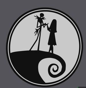 JACK AND SALLY THE NIGHTMARE BEFORE CHRISTMAS LIGHT BOX - commercial use