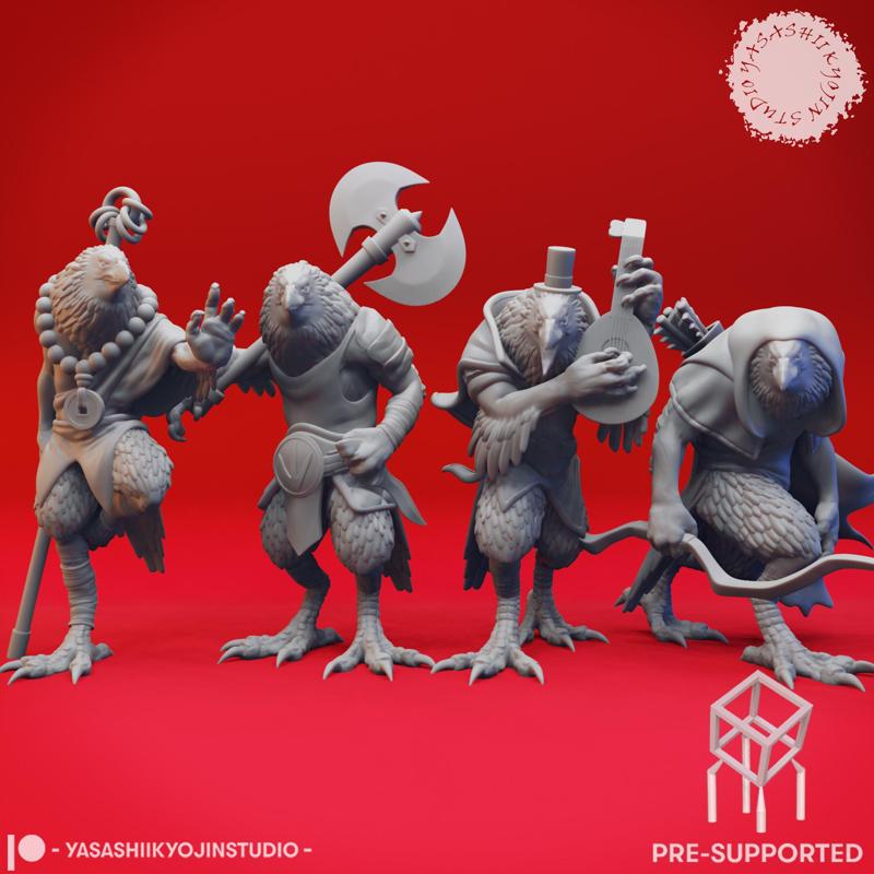 Kenku Mob - Tabletop Miniatures (Pre-Supported)