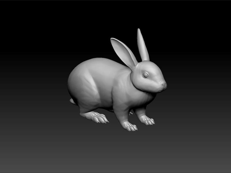 rabbit 3d model- realistic rabbit - decorative rabbit