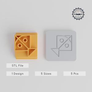 Kites Stamp Tile Set, Motif Sizes 20-40mm for Clay, Cookies & Fondant, Flying Toy Collection