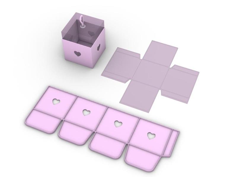 Heart box template - Scrapbooking