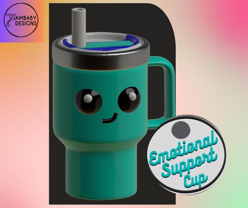 Manley the St*nley Tumbler Clicker Fidget Keychain