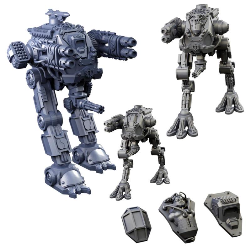 Iron Strider/Sentinel Weapons Platform With Optional Cyborg Pilot Wargame Proxy