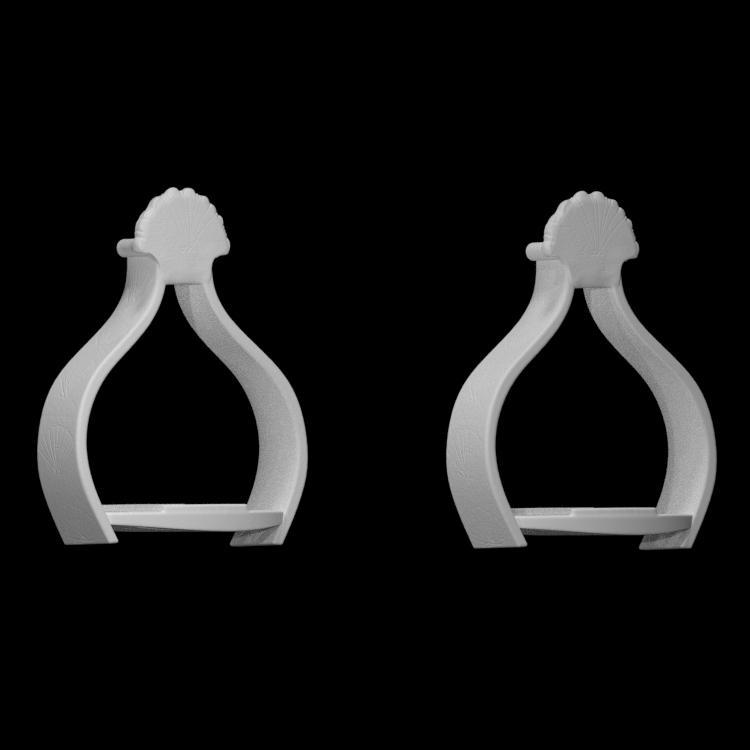 A pair of Charles I copper-alloy stirrups with the cipher of Charles I