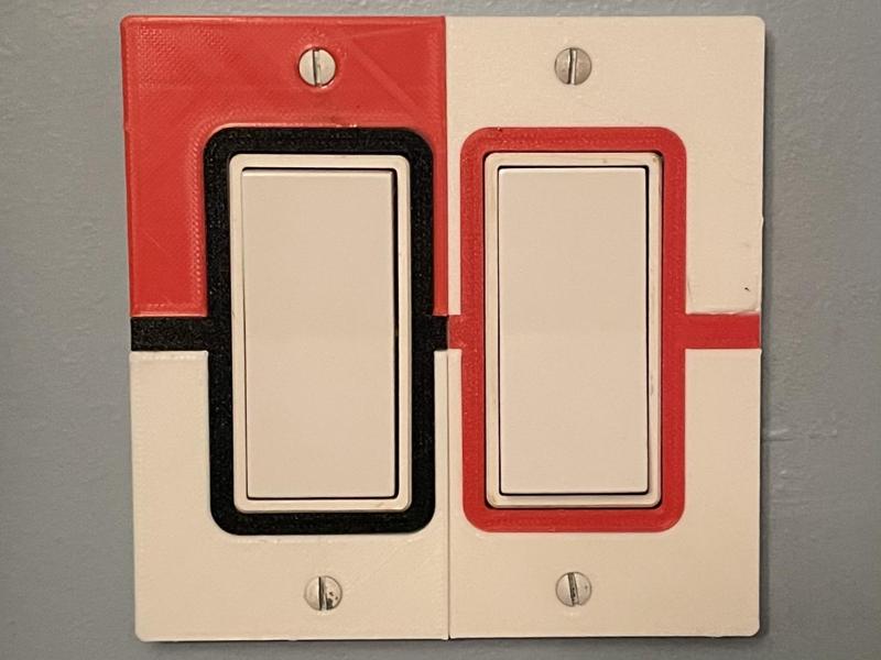 Pokemon Poke Ball Double Wall Plate Cover