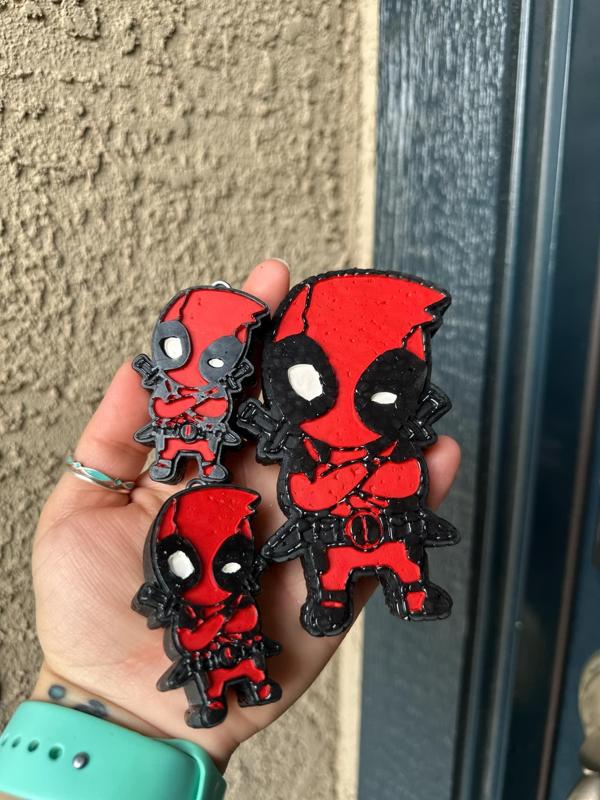 Chibi Deadpool Vent Clips Freshie Mold - 3D Model Mold Box for Silicone Freshie Moulds