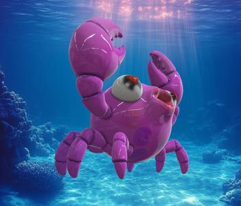 Playful kawaii manga-style crab