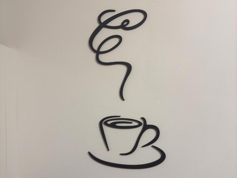 Kitchen decoration smoking coffee cup