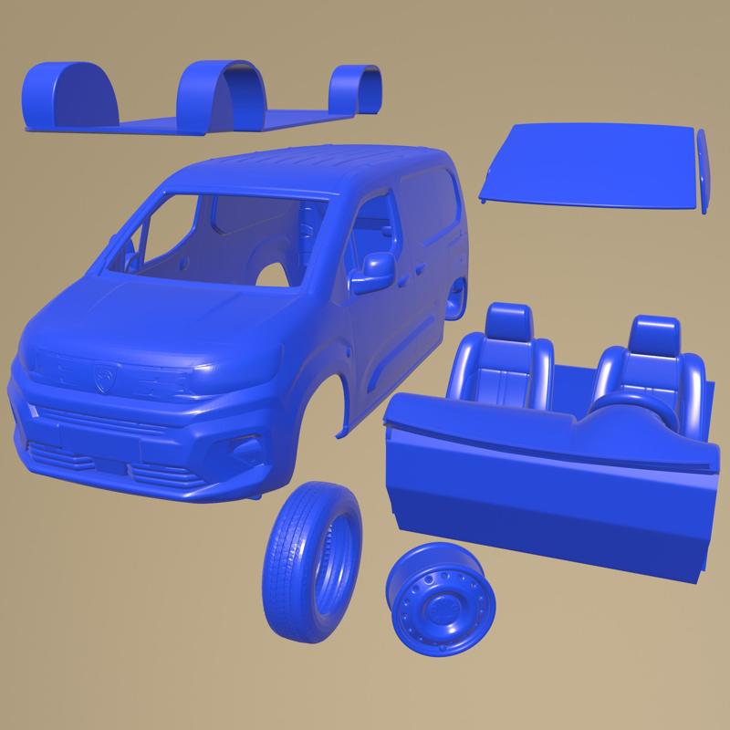 Peugeot e Partner SWB 2024 PRINTABLE CAR IN SEPARATE PARTS