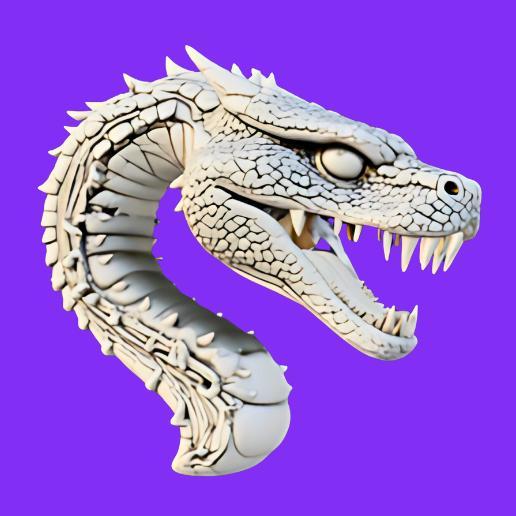 Scaled Dragon Head Sculpture