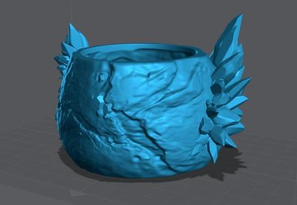 Crystal planter, cup, pot