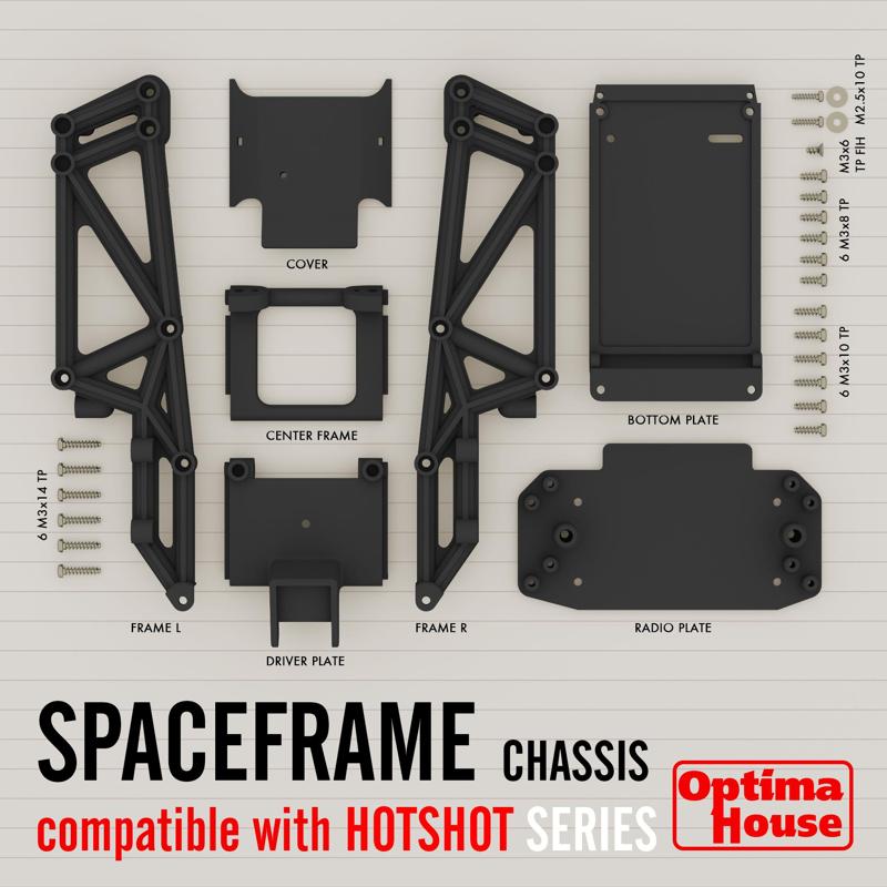 Spaceframe chassis for Hotshot Supershot Hotshot2