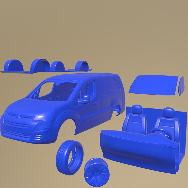 Citroen Berlingo Van L2 2017 PRINTABLE CAR IN SEPARATE PARTS
