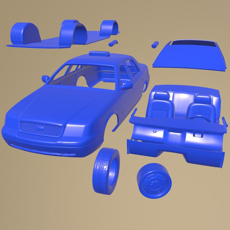 Ford Crown victoria Newyork Taxi 1998 PRINTABLE CAR IN SEPARATE PARTS