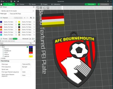 Premier League Bournemouth F.C keychan badge printable and renderable