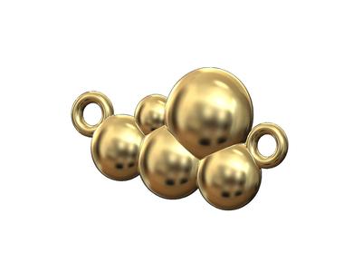 Bubble cloud pendant and bracelet charm 3D print model