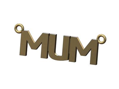 MUM nameplate pendant 3D print model