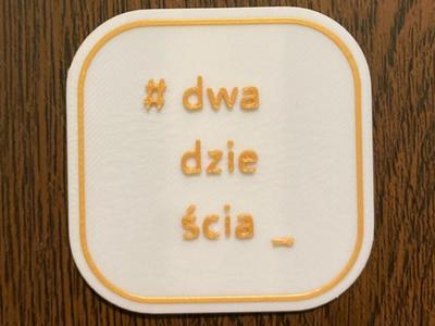 Geeky Door Number "20" – Unique 3D Printed Sign
