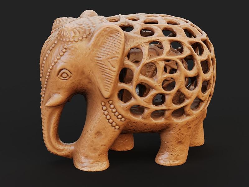 Carved Elephant Figurine