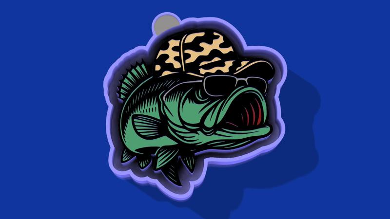🧢🎣 Cool Bass Fisher – Freshie, Keychain, Resin & Candle Mold
