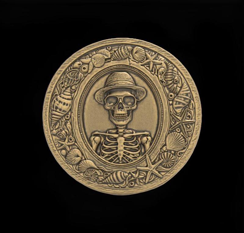 Skeleton Beachcomber 3D Bas-Relief Model for CNC and 3D Printing