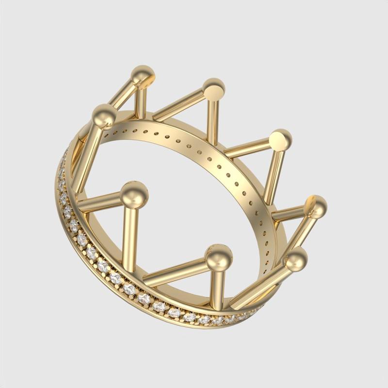 Regal Crown-Inspired Ring Design 3D print