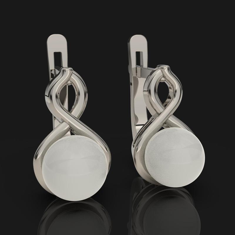 Printable infini earrings with pearl 6mm STL