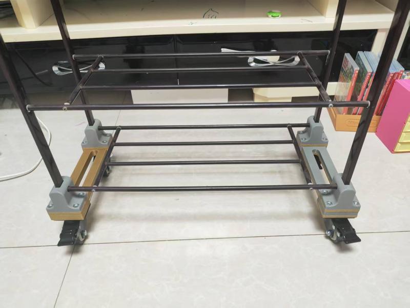 Shoe rack modified snack cart (swivel wheel version)