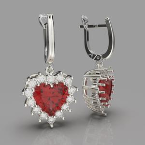Printable STL jewelry earring gem heart 10x10mm 9ct