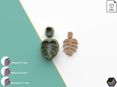 Polymer Clay Cutters Monstera J3 | 5 Size 3 Cutter Versions | Floral Cutter | Digital Files for 3D Printing