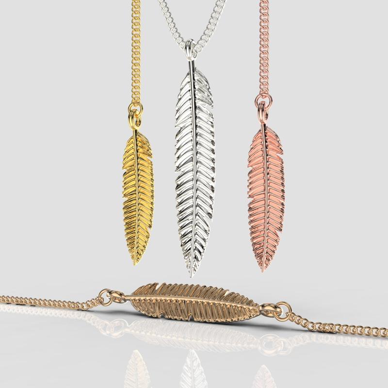 Jewelry pendant feather for bracelet or necklace or earrings - Printable STL