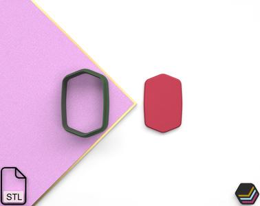 Digital .Stl Polymer Clay Cutter - Hex Rounded (6 Sizes, 3 Version Cut) - Geometric - File for Use in a 3D Printer