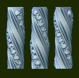 Screw candel with sculls