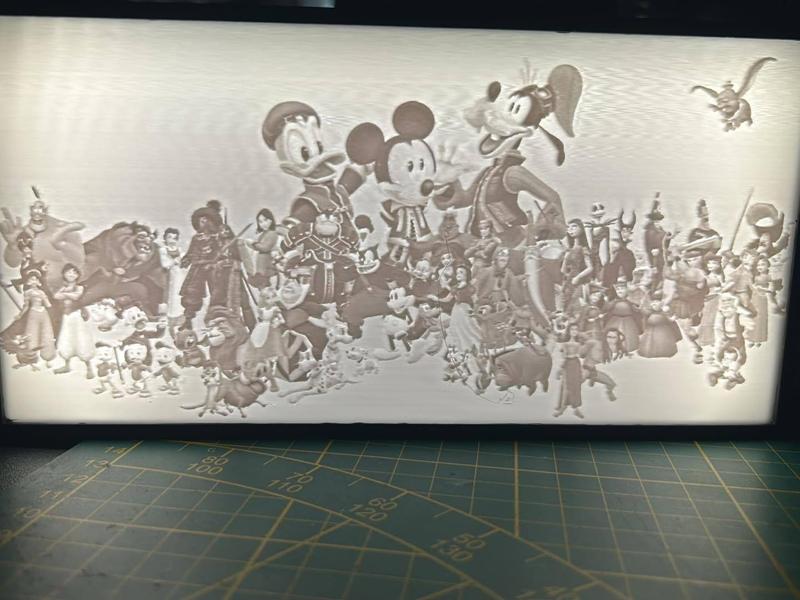 Box Led Lithographie Disney Familly 