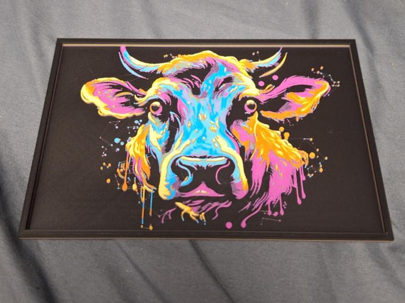 Colorful cow blue