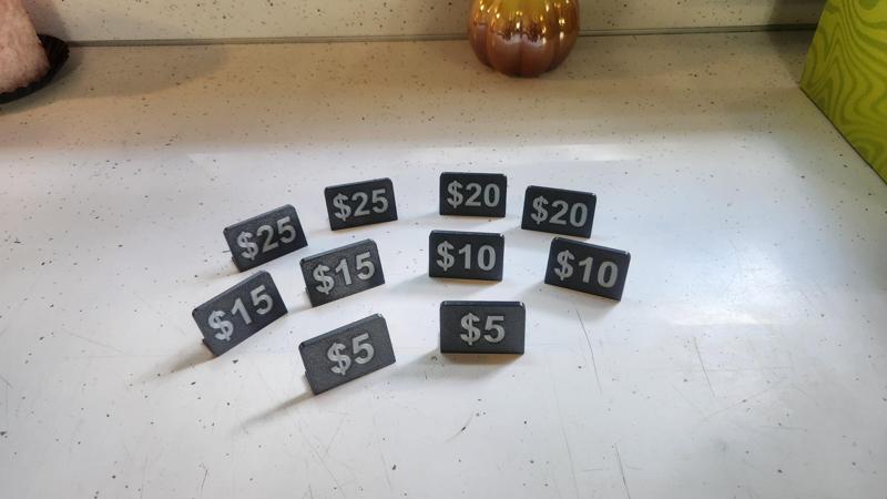 Price Tags for Craft Vendor Tables