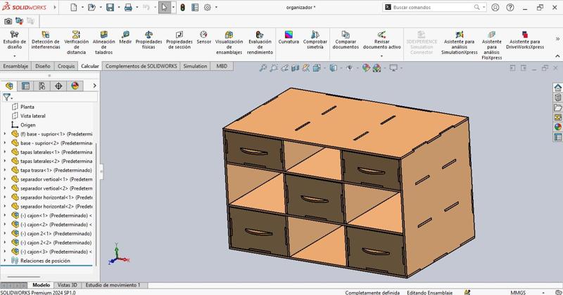 Organizer 3x3 - Wooden desk organizer