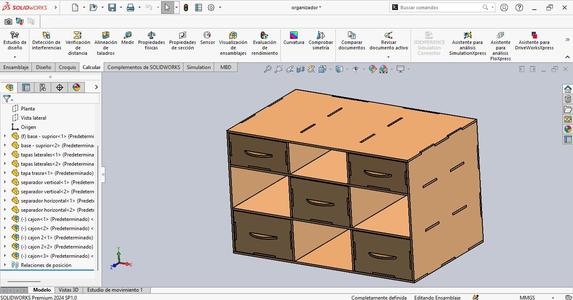 Organizer 3x3 - Wooden desk organizer