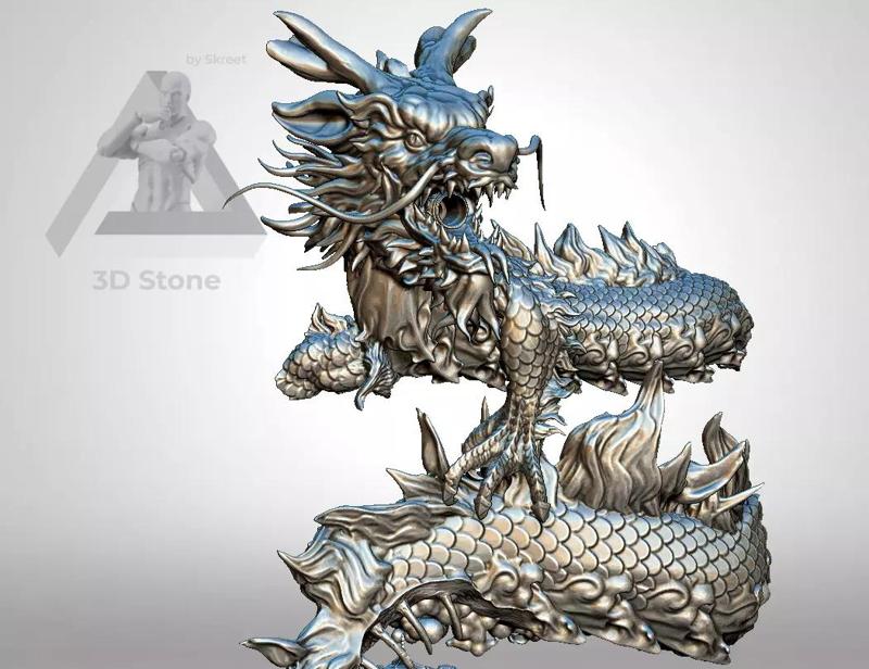 Chinese dragon with a lamp