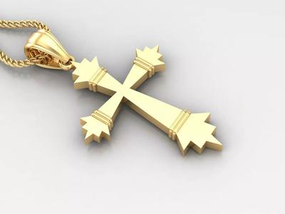 Light Gold 18K Cross Pendant 2CP100