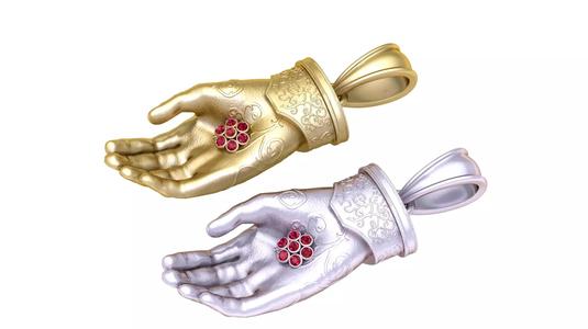our 3D Gold Hand Pendant