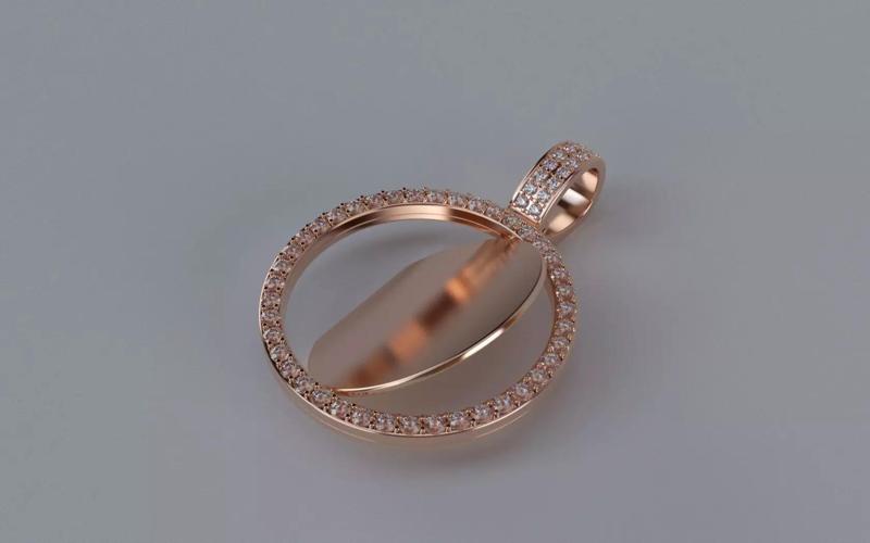 Spinning Picture Pendant - 2mm Stones - SMALL