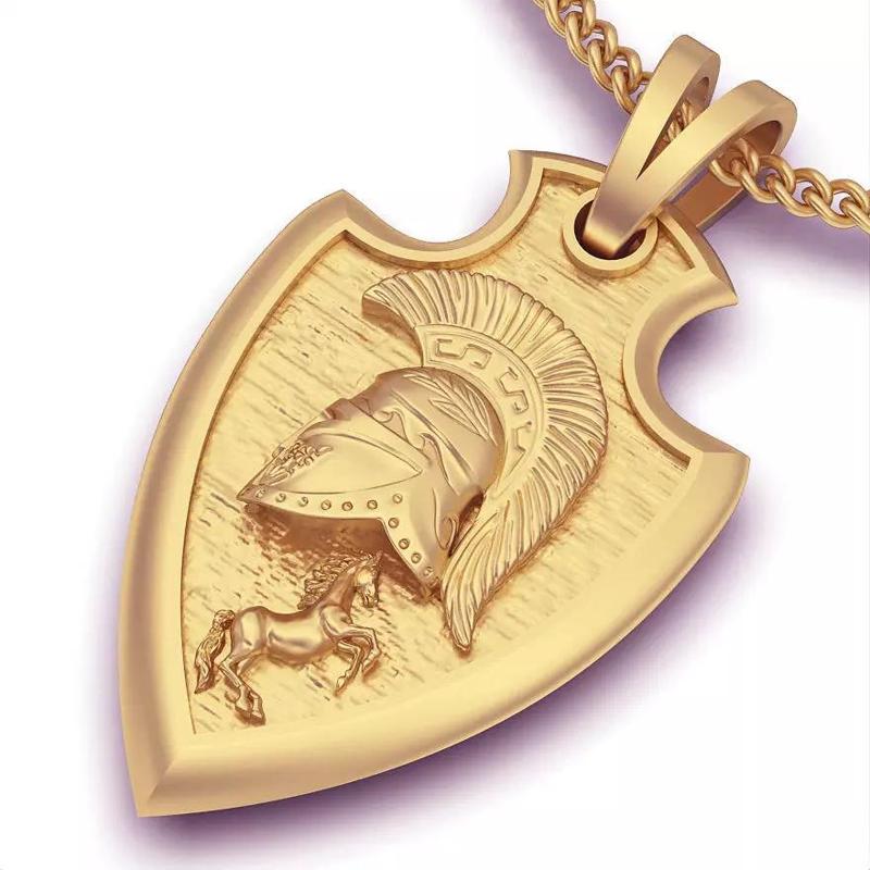 Spartacus pendant silver gold jewelry printable 3D model