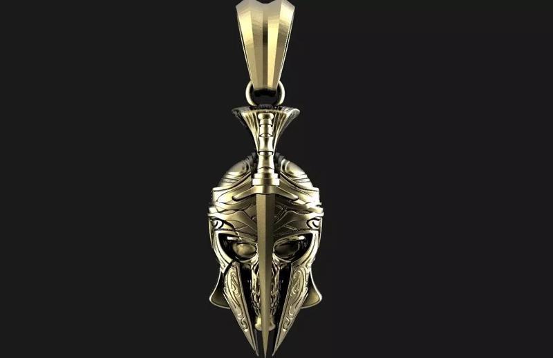 Spartan skull pendant